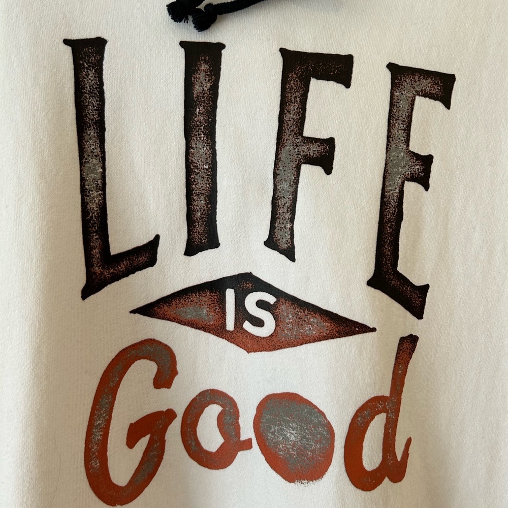 Life Is Good Men's White Hoodie/ size M - Picture 5 of 11
